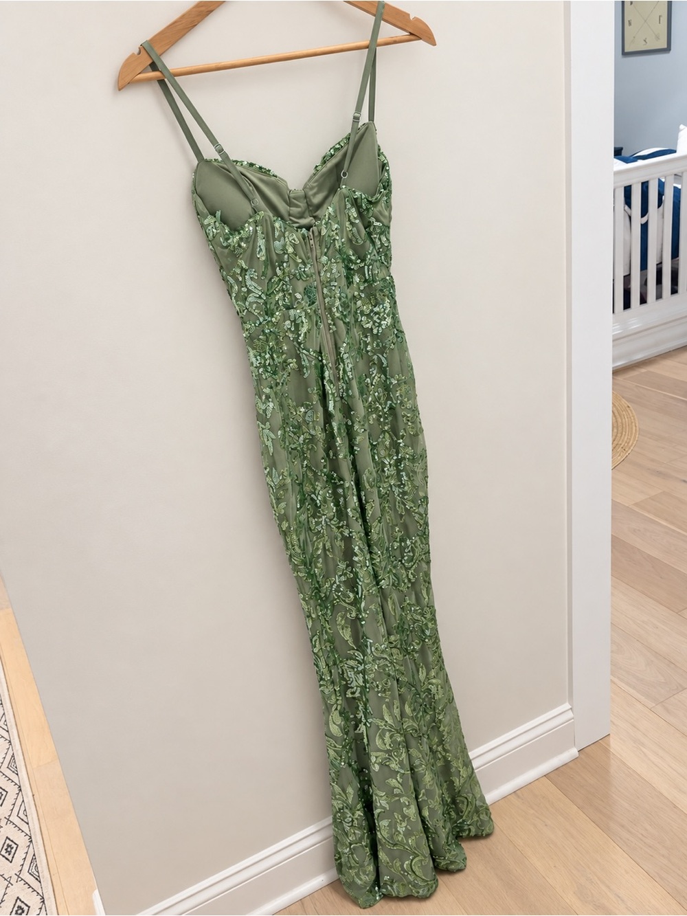 Green Embroidered Slip Dress - Women's Intimates